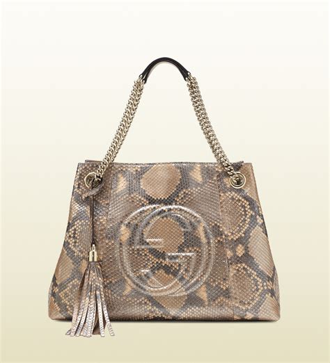 gucci soho large python shoulder bag|Gucci Python Soho Chain Shoulder Bag .